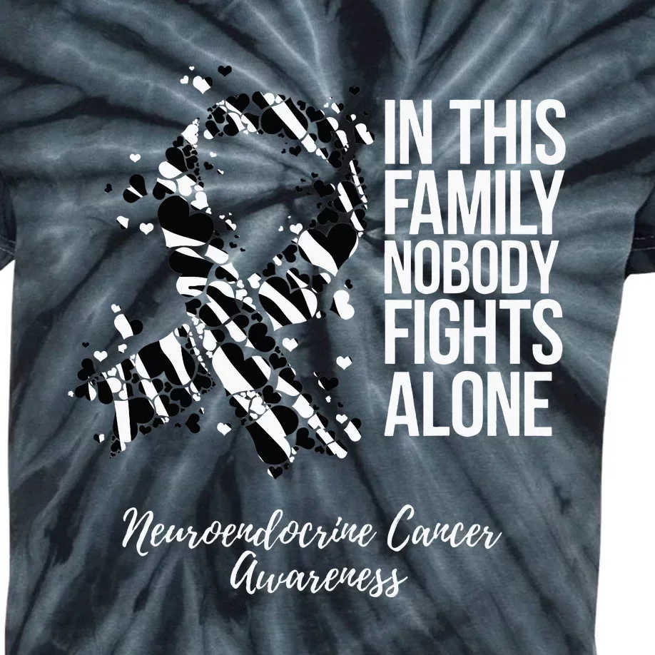 Family Support Neuroendocrine Cancer Awareness Kids Tie-Dye T-Shirt