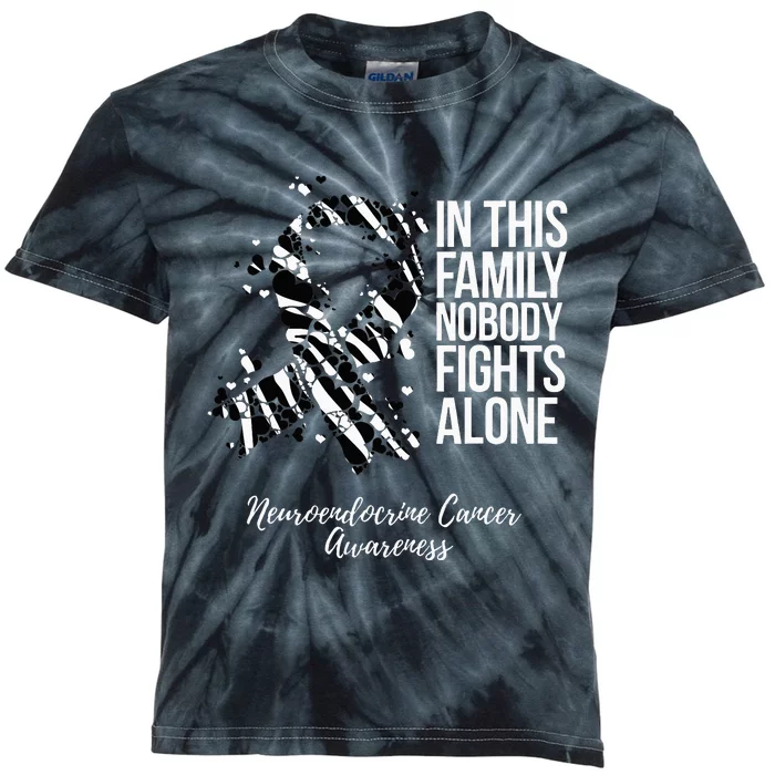 Family Support Neuroendocrine Cancer Awareness Kids Tie-Dye T-Shirt