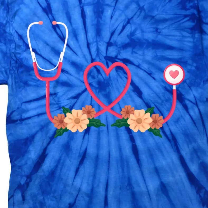 Floral Stethoscope Nurse Flower Female Doctor Gift Tie-Dye T-Shirt