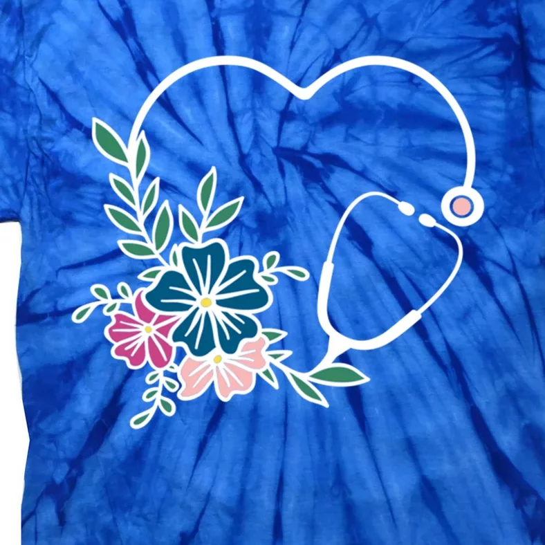 Floral Stethoscope Nurse Healthcare Worker Medical Field Cool Gift Tie-Dye T-Shirt