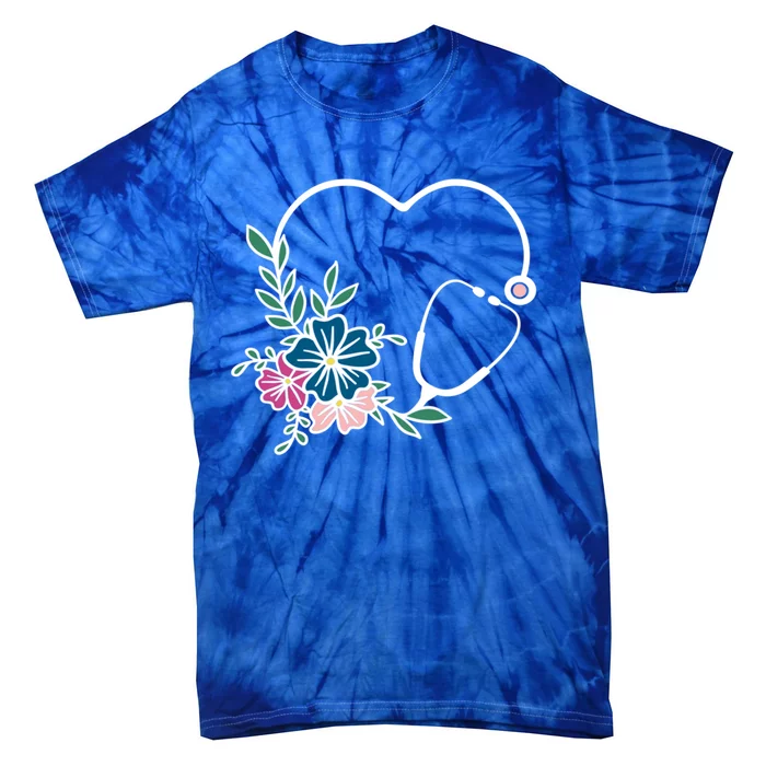 Floral Stethoscope Nurse Healthcare Worker Medical Field Cool Gift Tie-Dye T-Shirt