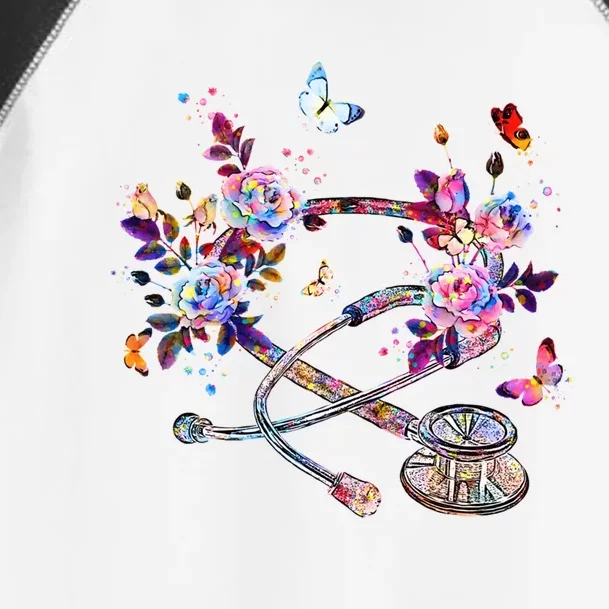 Floral Stethoscope Nursing Medical Tools Science Nurse Hand Gift Toddler Fine Jersey T-Shirt