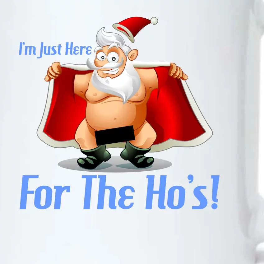 Funny Santa Nude Censored Just Here For The Ho's Black Color Changing Mug