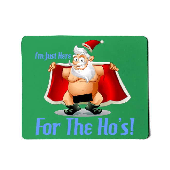 Funny Santa Nude Censored Just Here For The Ho's Mousepad