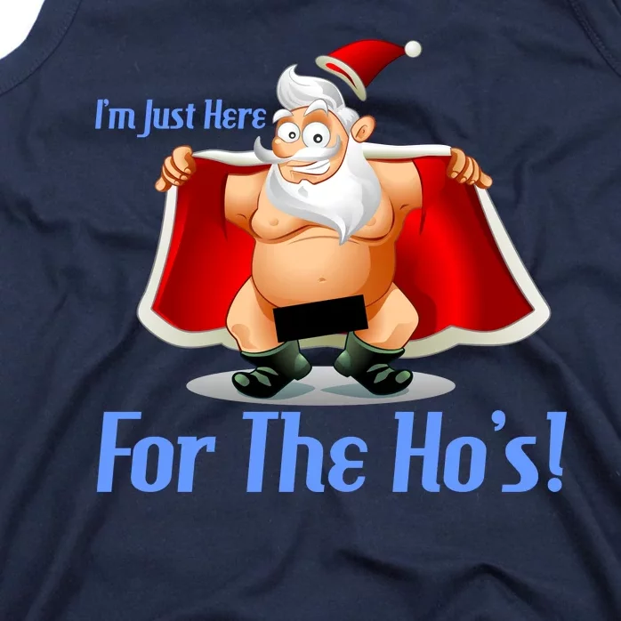 Funny Santa Nude Censored Just Here For The Ho's Tank Top