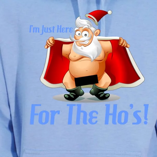 Funny Santa Nude Censored Just Here For The Ho's Unisex Surf Hoodie