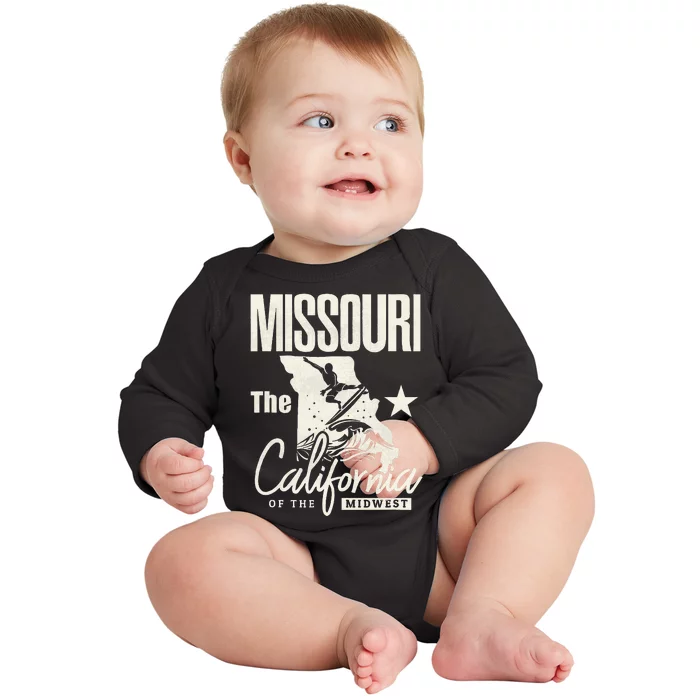 Funny State Of Missouri The California Of The Midwest Baby Long Sleeve Bodysuit