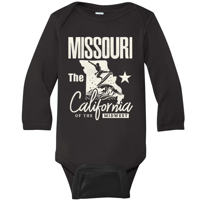 Funny State Of Missouri The California Of The Midwest Baby Long Sleeve Bodysuit