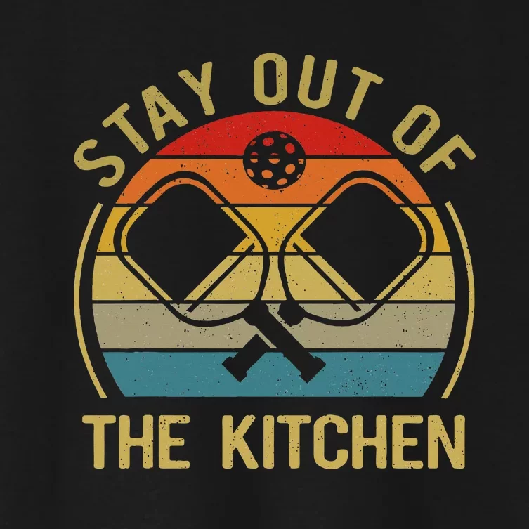 Funny Stay Out Of The Kitchen Pickleball Dad Mom Women's Crop Top Tee