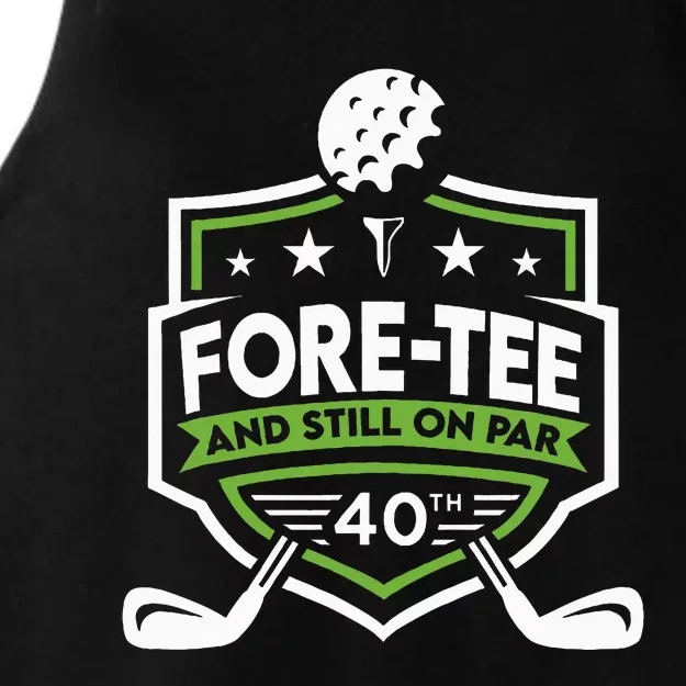 Foretee Still On Par 40th Golf Birthday Ladies Tri-Blend Wicking Tank