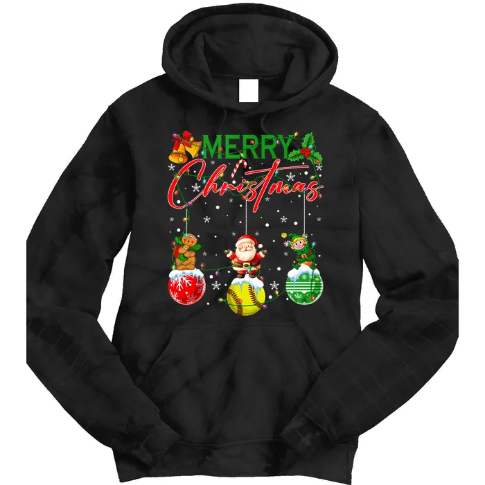 Funny Softball Ornaments Balls Christmas Tree Lights Xmas Tank Top Tie Dye Hoodie