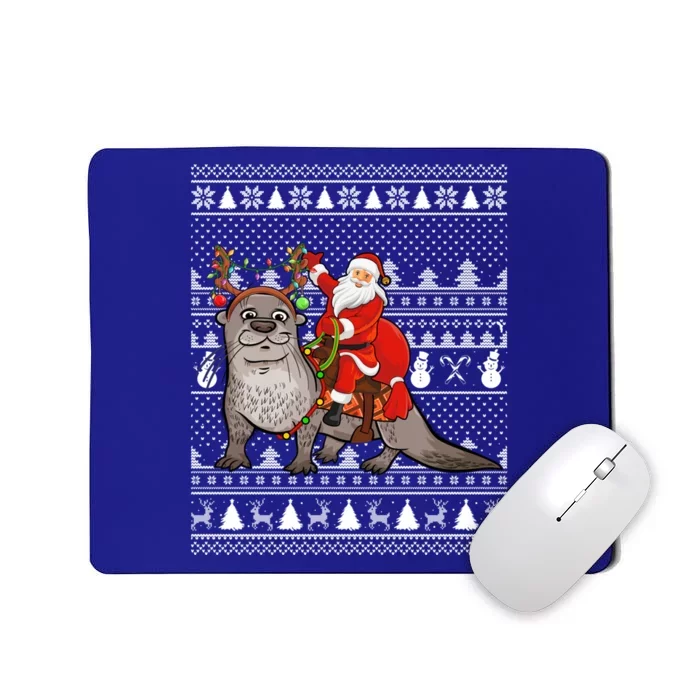 Funny Sea Otter Lover Santa Riding Sea Otter Ugly Christmas Great Gift Mousepad