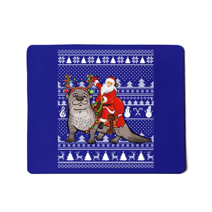 Funny Sea Otter Lover Santa Riding Sea Otter Ugly Christmas Great Gift Mousepad