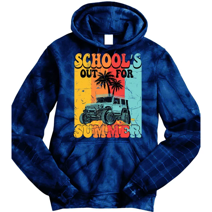 Funny School's Out For Summer Teacher Summer Vacation Groovy Tie Dye Hoodie