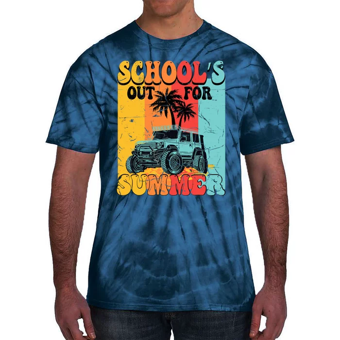 Funny School's Out For Summer Teacher Summer Vacation Groovy Tie-Dye T-Shirt