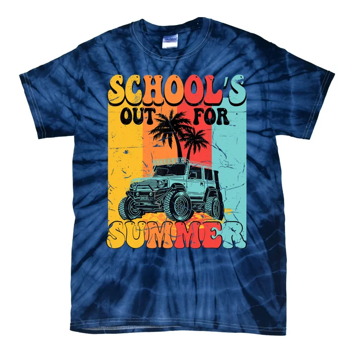 Funny School's Out For Summer Teacher Summer Vacation Groovy Tie-Dye T-Shirt