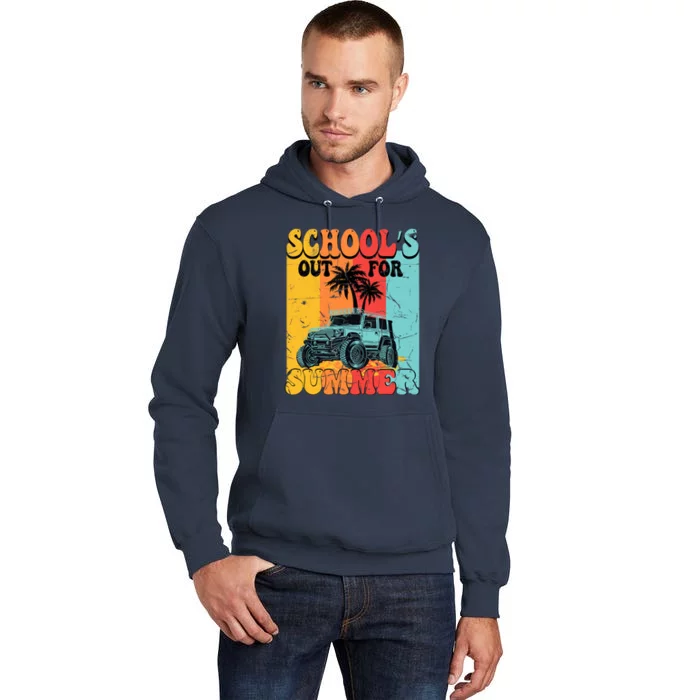 Funny School's Out For Summer Teacher Summer Vacation Groovy Tall Hoodie