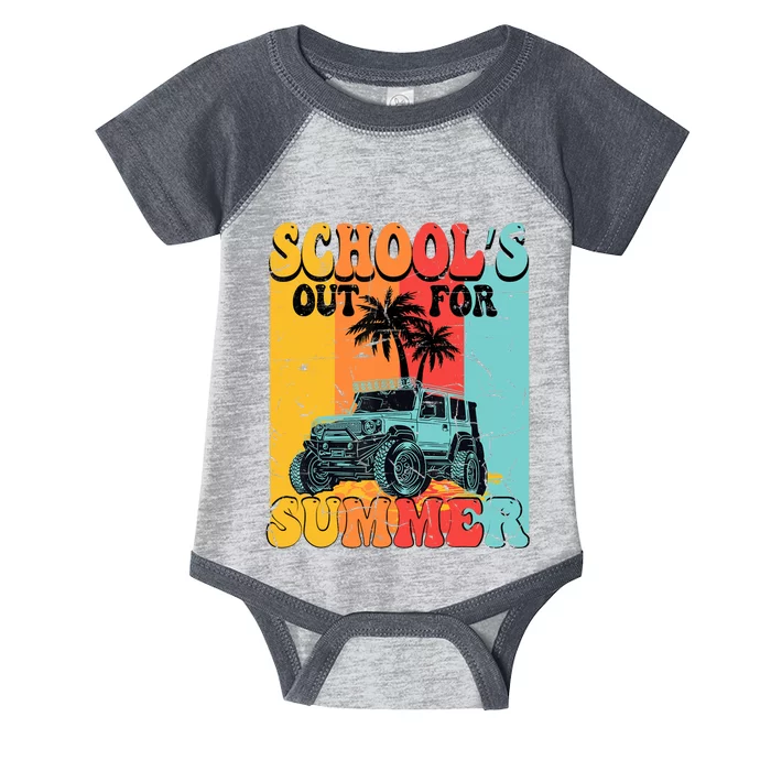 Funny School's Out For Summer Teacher Summer Vacation Groovy Infant Baby Jersey Bodysuit