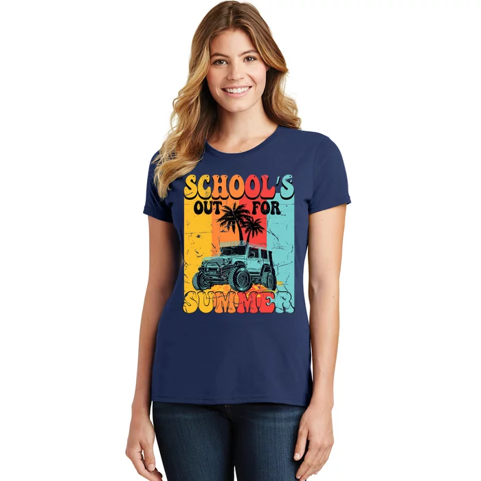 Funny School's Out For Summer Teacher Summer Vacation Groovy Women's T-Shirt