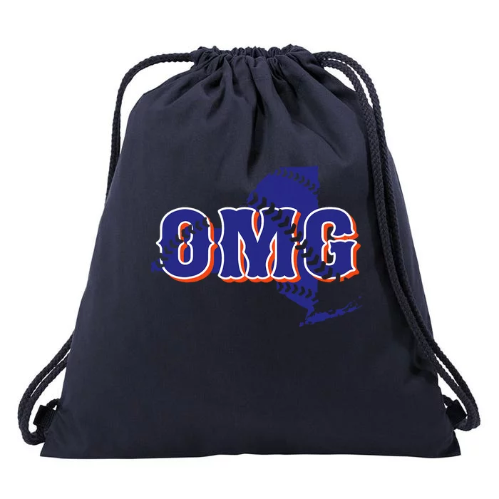 Funny Says Omg Baseball Lovers Omg Baseball Drawstring Bag