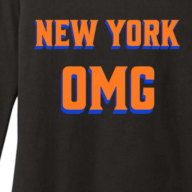 Funny Says Omg New York Apparel Womens CVC Long Sleeve Shirt