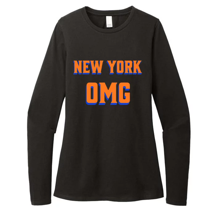 Funny Says Omg New York Apparel Womens CVC Long Sleeve Shirt