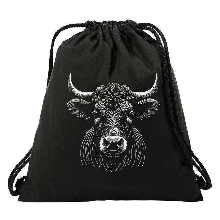 Fingerprint Style Ox Dad Mom Drawstring Bag