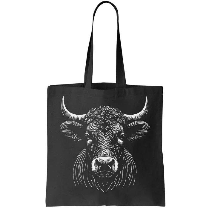 Fingerprint Style Ox Dad Mom Tote Bag