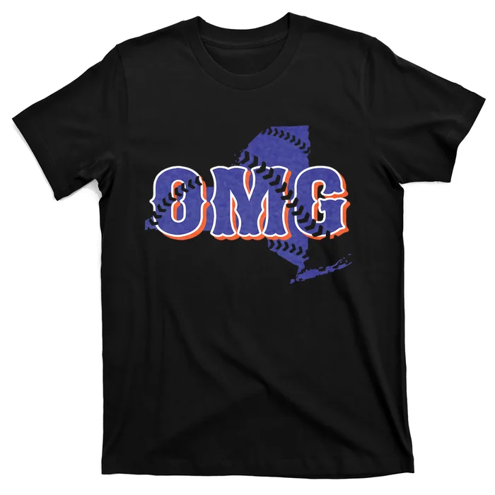 Funny Says Omg Baseball Lovers Omg Baseball T-Shirt