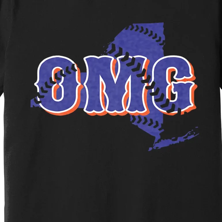 Funny Says Omg Baseball Lovers Omg Baseball Premium T-Shirt