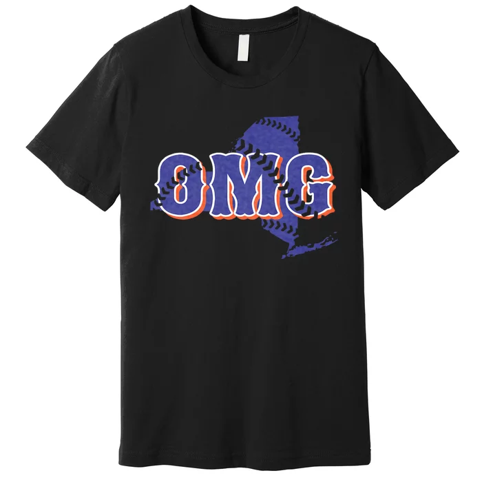 Funny Says Omg Baseball Lovers Omg Baseball Premium T-Shirt