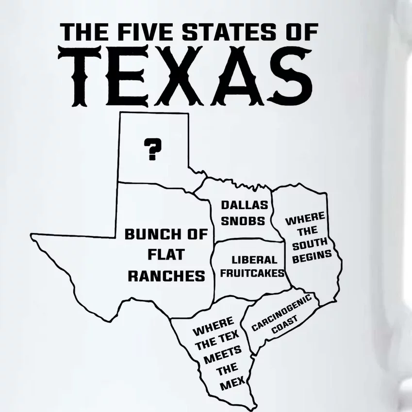 Five States Of Texas Funny Maps Of Dallas Houston Austin Black Color Changing Mug