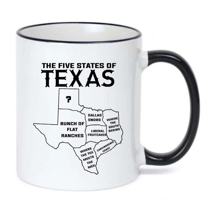 Five States Of Texas Funny Maps Of Dallas Houston Austin Black Color Changing Mug