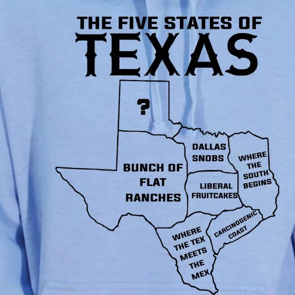 Five States Of Texas Funny Maps Of Dallas Houston Austin Unisex Surf Hoodie