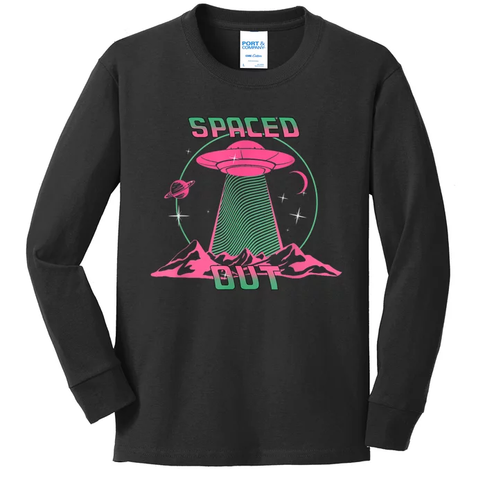 Funny Spaced Out Astronomy Stars Planets Aliens Outer Space Kids Long Sleeve Shirt