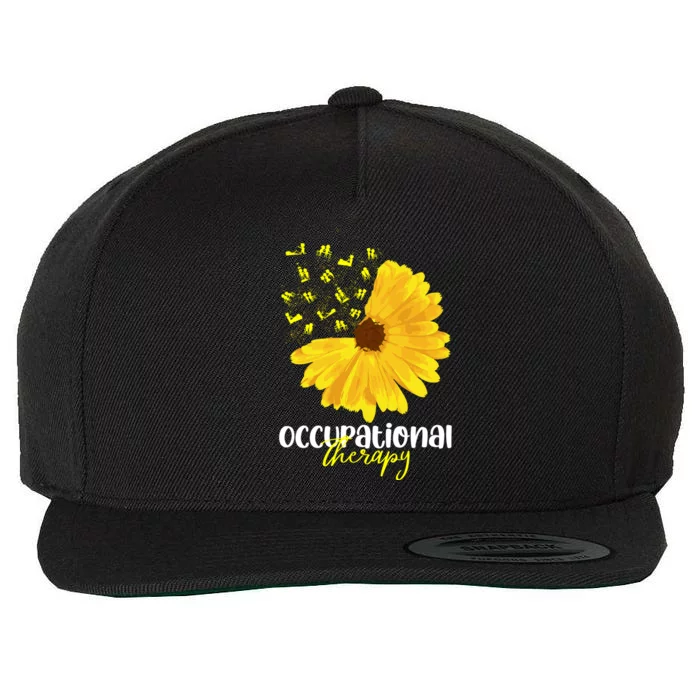 Funny Sunflower Occupational Therapy Month Ot Therapist Gift Wool Snapback Cap