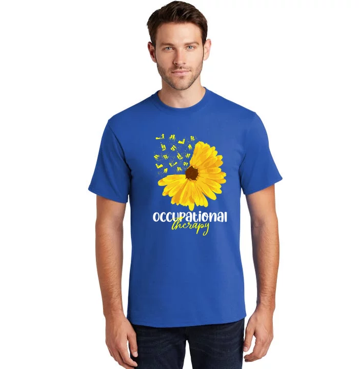 Funny Sunflower Occupational Therapy Month Ot Therapist Gift Tall T-Shirt