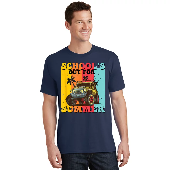 Funny Schools Out For Summer Teacher Summer Vacation Groovy T-Shirt