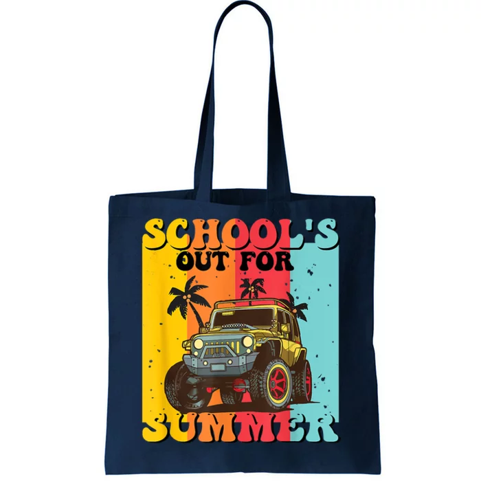 Funny Schools Out For Summer Teacher Summer Vacation Groovy Tote Bag