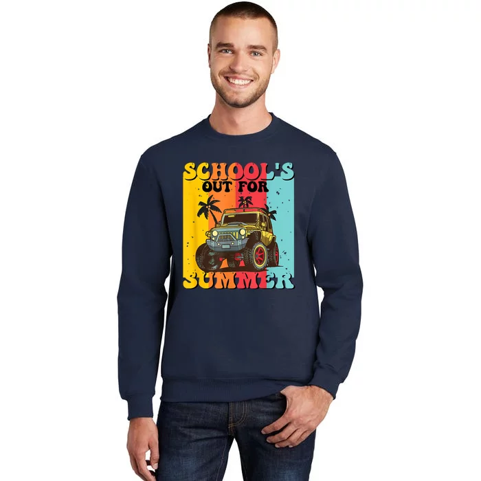 Funny Schools Out For Summer Teacher Summer Vacation Groovy Tall Sweatshirt