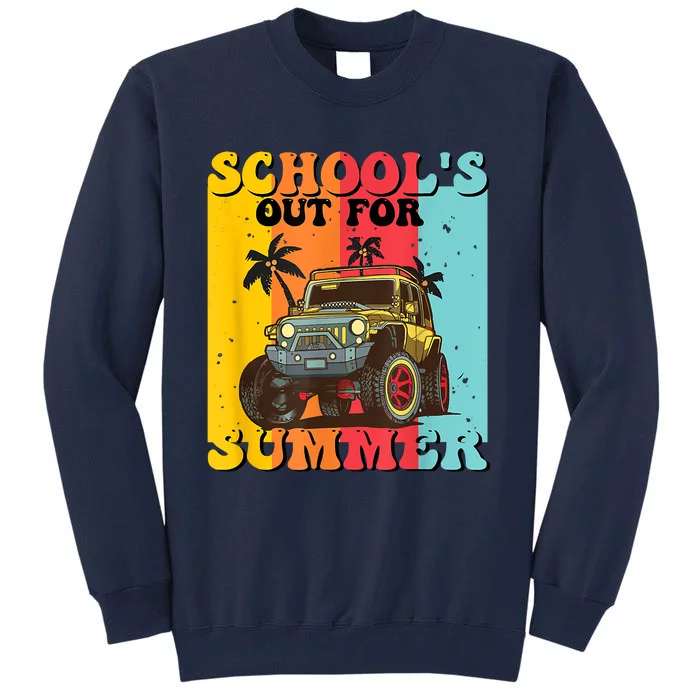 Funny Schools Out For Summer Teacher Summer Vacation Groovy Tall Sweatshirt