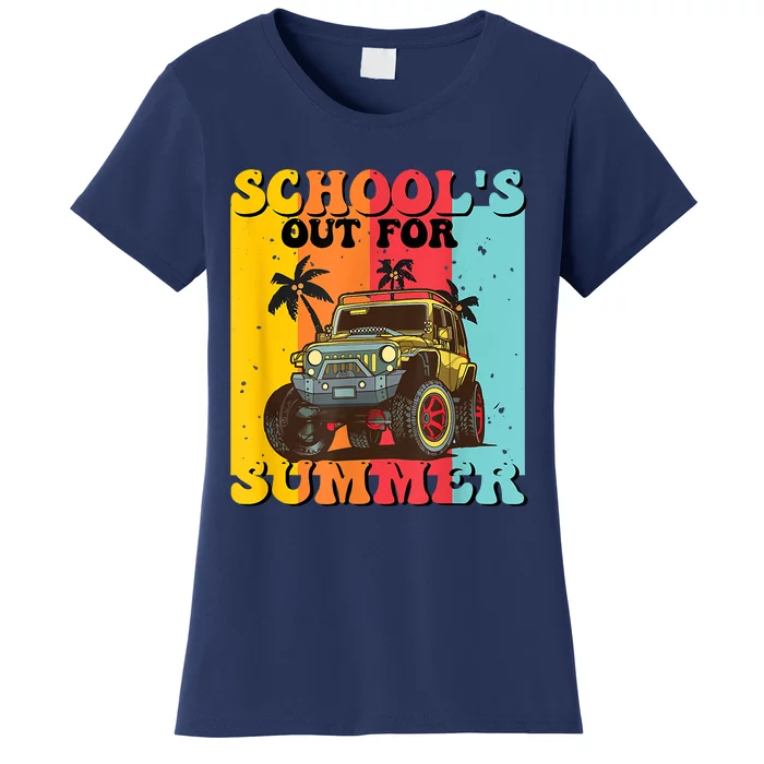 Funny Schools Out For Summer Teacher Summer Vacation Groovy Women's T-Shirt