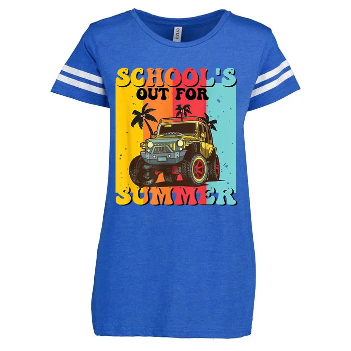 Funny Schools Out For Summer Teacher Summer Vacation Groovy Enza Ladies Jersey Football T-Shirt