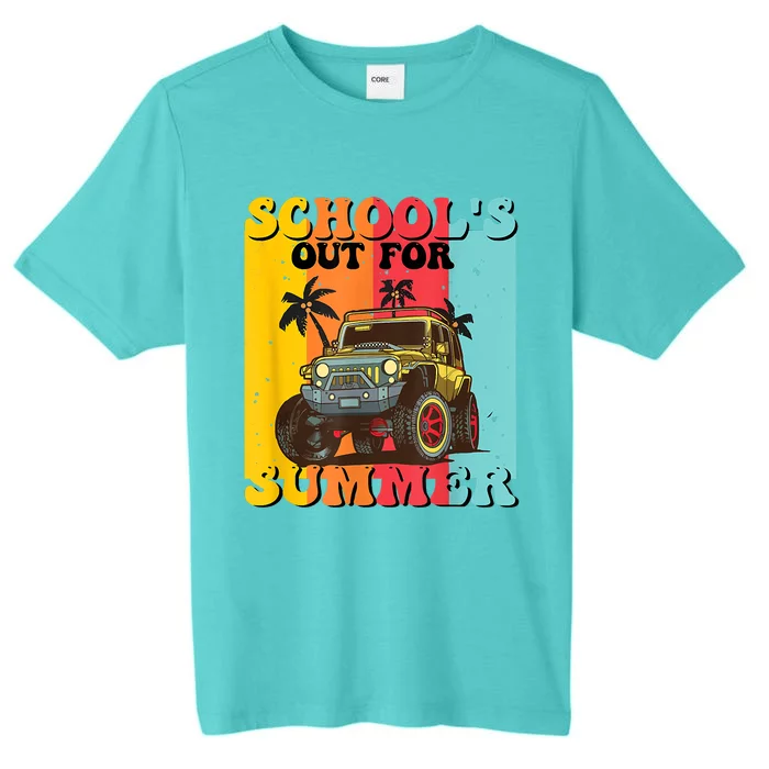 Funny Schools Out For Summer Teacher Summer Vacation Groovy ChromaSoft Performance T-Shirt