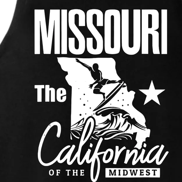 Funny State Of Missouri The California Of The Midwest Ladies Tri-Blend Wicking Tank