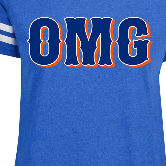 Funny Says Omg New York Apparel Enza Ladies Jersey Football T-Shirt