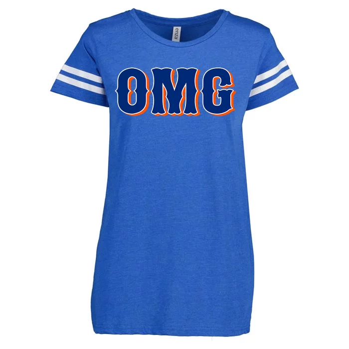 Funny Says Omg New York Apparel Enza Ladies Jersey Football T-Shirt