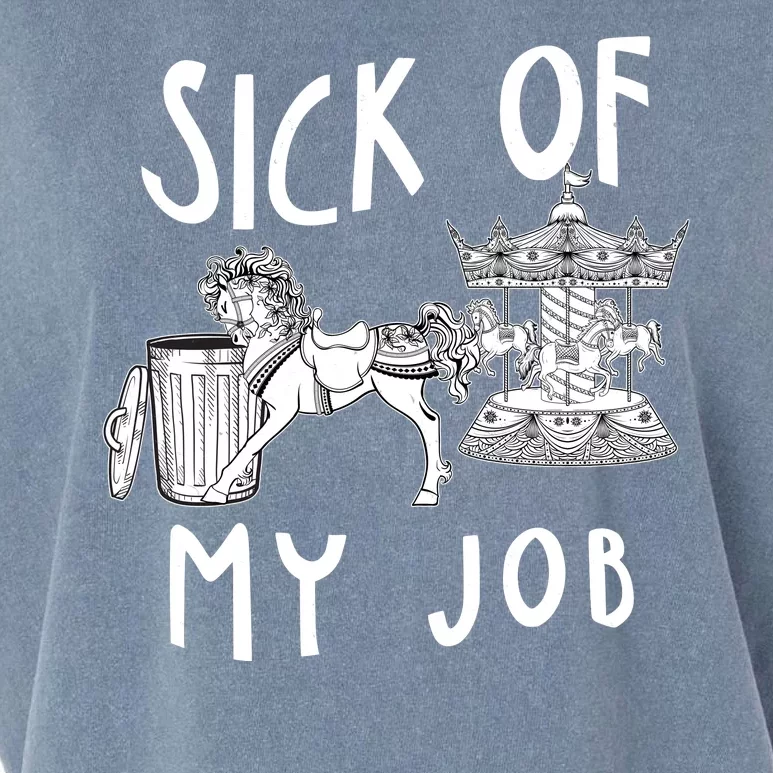 Funny Sick Of My Job Garment-Dyed Women's Muscle Tee