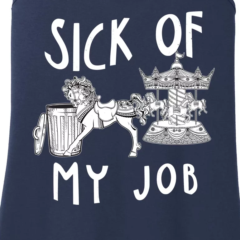 Funny Sick Of My Job Ladies Essential Tank