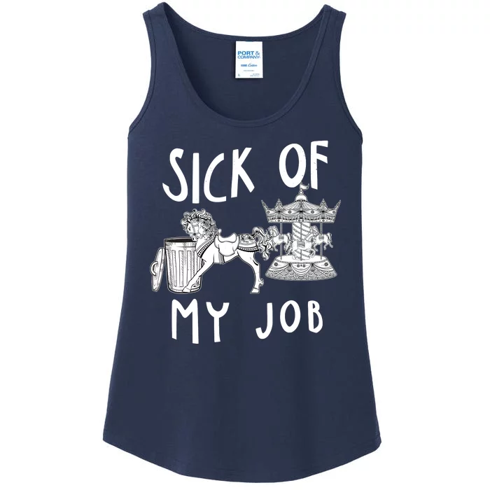 Funny Sick Of My Job Ladies Essential Tank